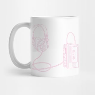 Portable Tape Player (Light Pink Lines) Analog / Music Mug